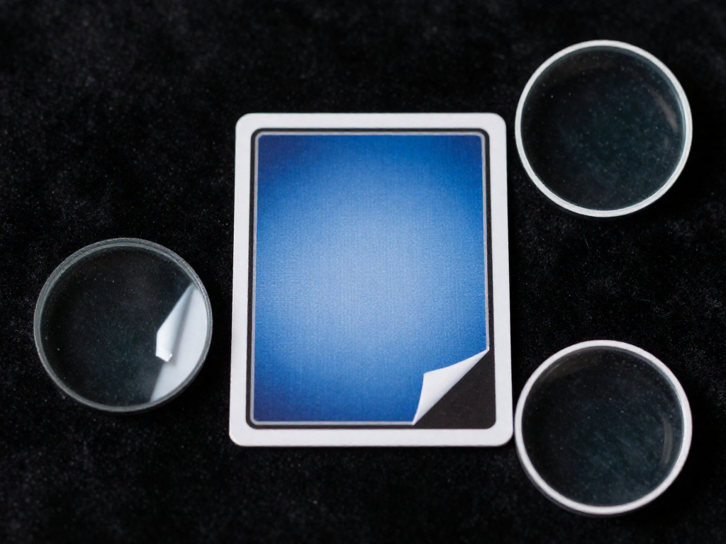 A close-up of a trading card with three magnified views highlighting a sharp corner, edge wear, and off-center borders.