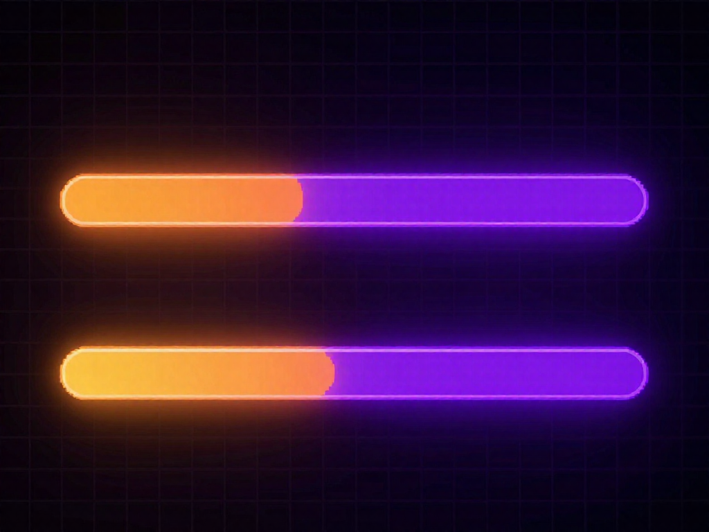 A glowing bar chart comparing the shortest and longest retro console lifespans with orange and purple bars on a dark grid background.