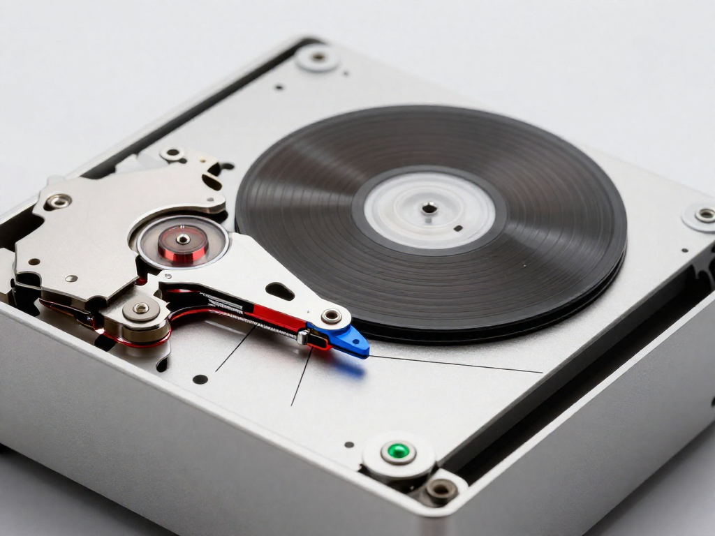 A close-up of a cassette player's tape path showing the playback head, capstan, and pinch roller with color-coded highlights.